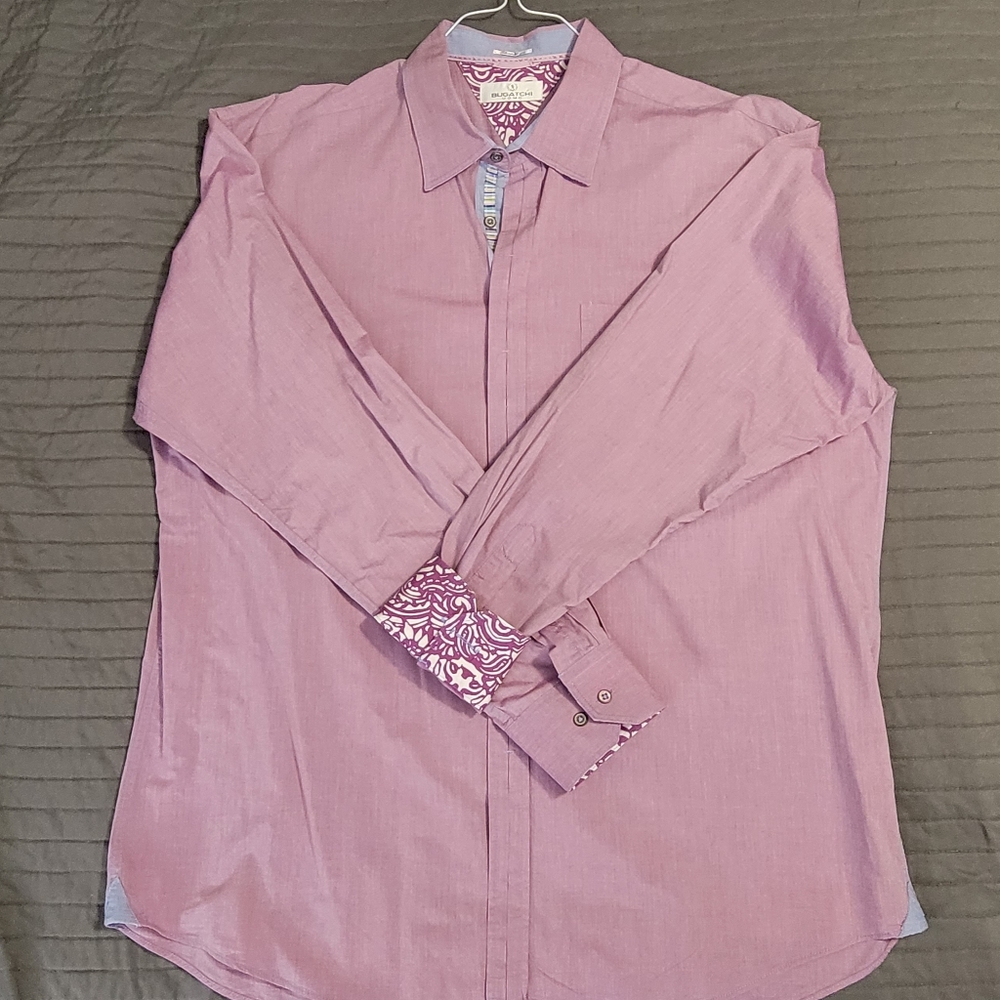Bugatchi Uomo Shaped Fit Long Sleeve  Button Down Shirt XXXL